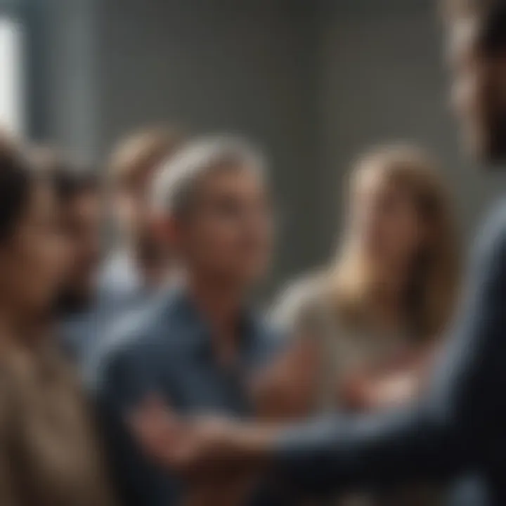 A group of colleagues engaging in a team-building activity