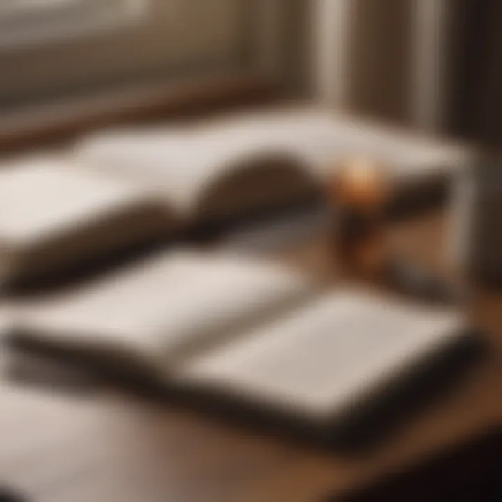 Close-up of a journal and a pen on a table