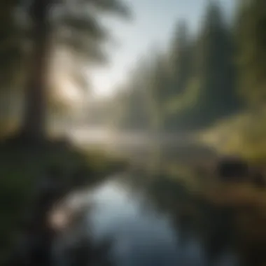 Finding Calm in Nature Tranquil nature scene with a serene lake