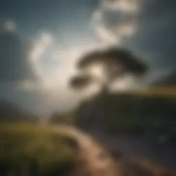 A serene landscape with gentle sunlight breaking through clouds, symbolizing hope.
