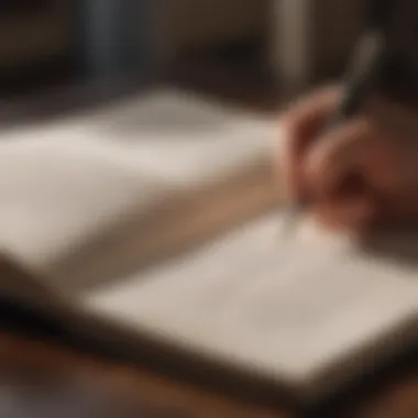 A journal open with a pen, inviting reflection and thought