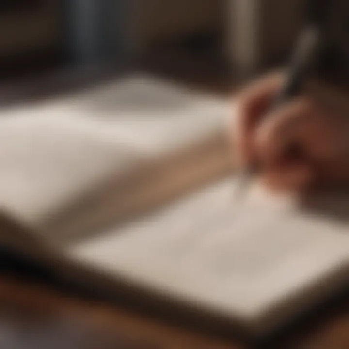 A journal open with a pen, inviting reflection and thought