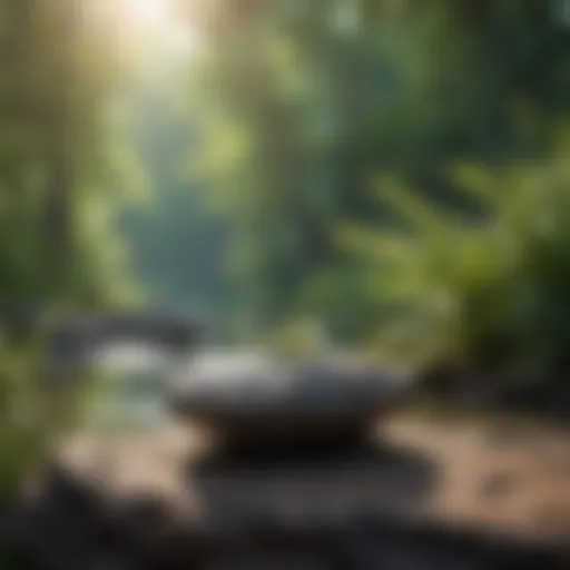 A serene landscape depicting a tranquil natural setting