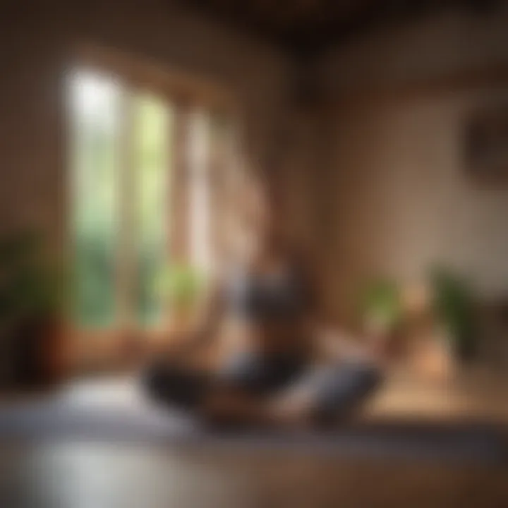 A calming yoga session in a peaceful environment