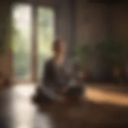 Serene meditation space with natural light