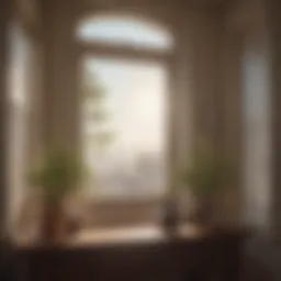 A serene morning scene with sunlight filtering through a window