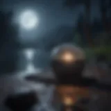 A serene night scene with a calming moonlight