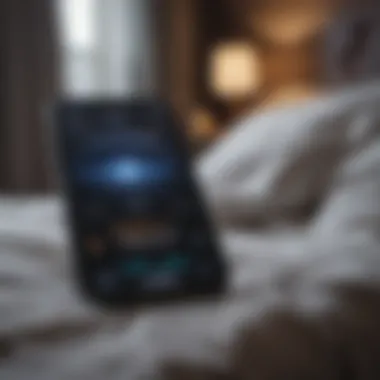 Innovative Sleep App on Smartphone A smartphone displaying a sleep app interface