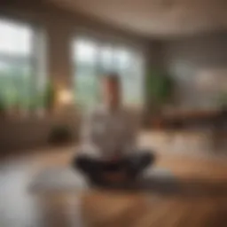 Mindfulness practice in a serene office environment