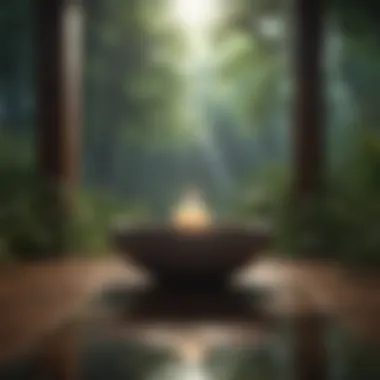 An inviting area for reflective thought Calm space for meditation