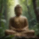 Buddha sitting in meditation amidst serene nature