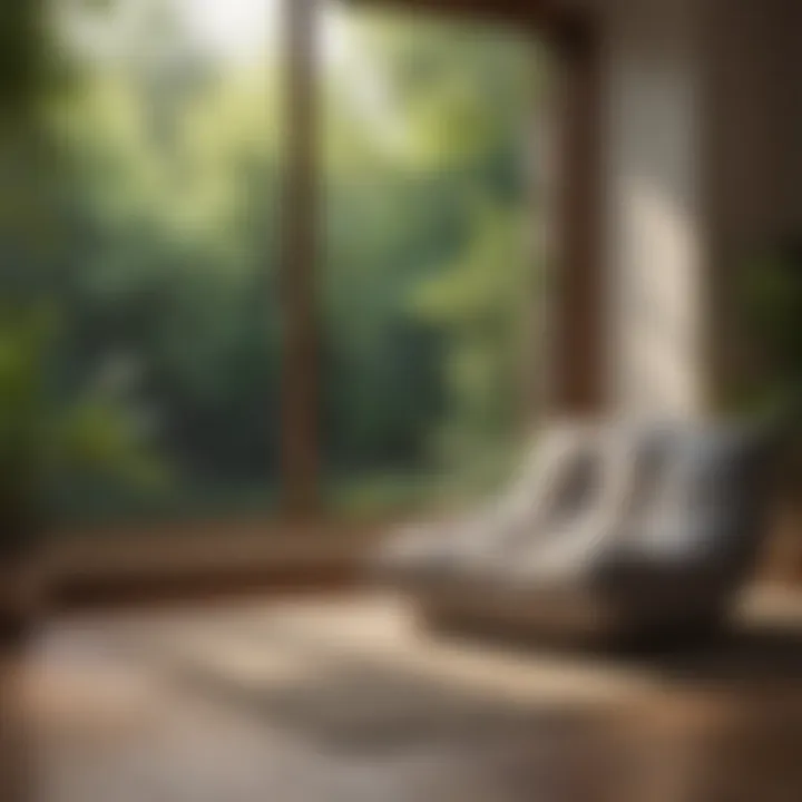A peaceful meditation space with soft cushions and natural elements