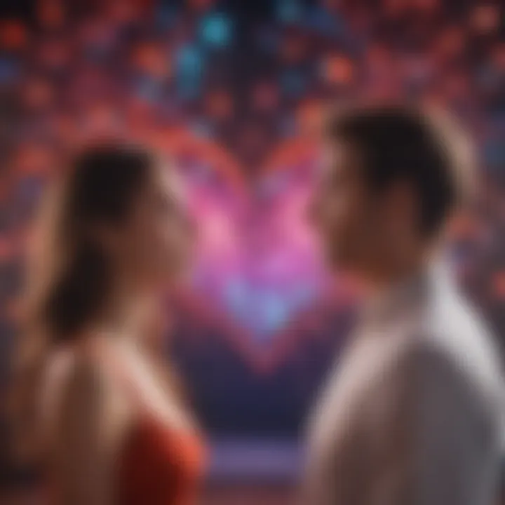 Conceptual illustration of conscious dating with vibrant colors and abstract design.