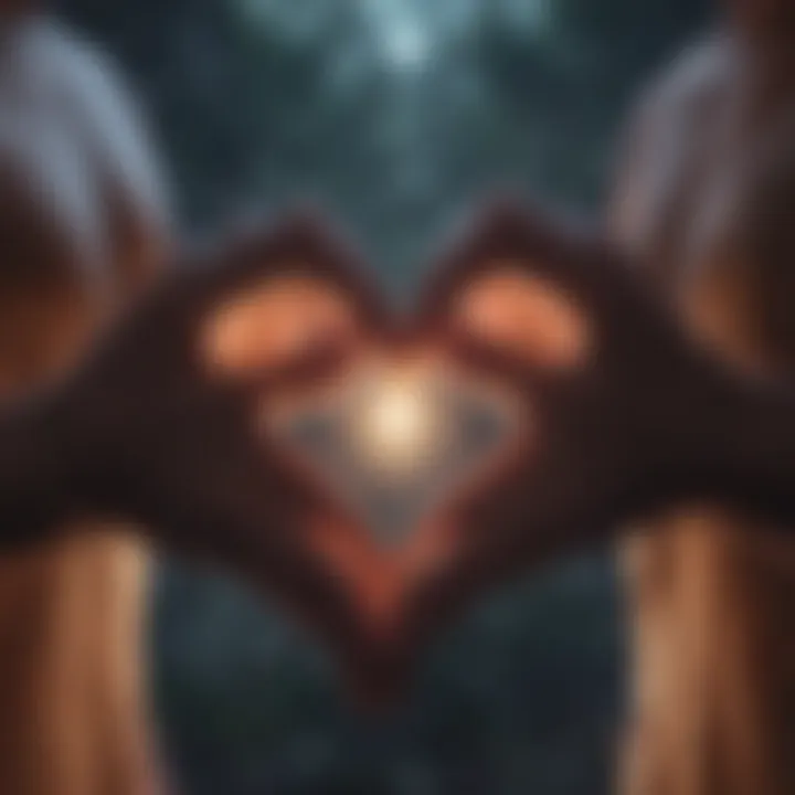Symbolic depiction of deeper connections with intertwined hearts.