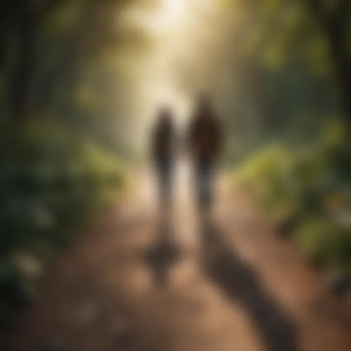 Navigating challenges in dating illustrated with a winding path.
