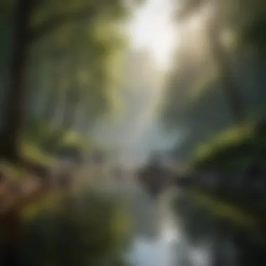 Mindfulness and Nature A tranquil nature scene illustrating the concept of mindfulness in stress management.