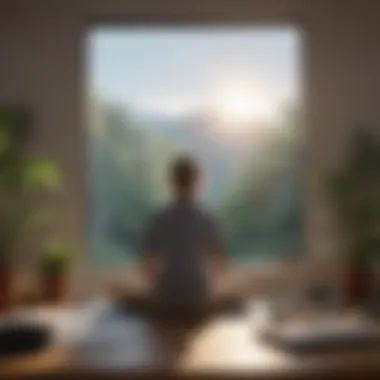 Personalized Coping Mechanisms A serene workspace emphasizing personalized coping mechanisms for stress relief.