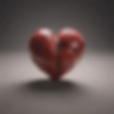 A close-up of a heart with a shadow of worry