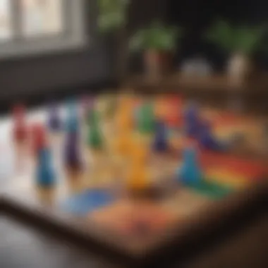 Strategic Play Colorful board game pieces representing strategic thinking