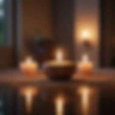 Calm Meditation Environment A serene space for meditation with candles and soft light