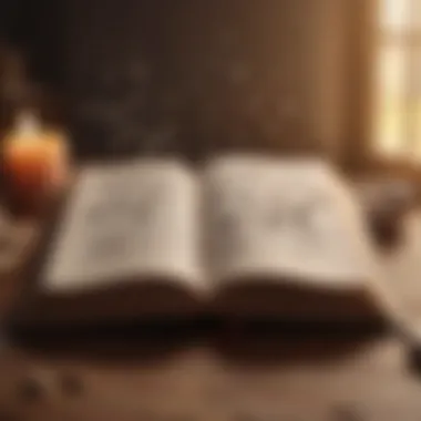 The Wisdom of Words An open book with motivational quotes scattered around it