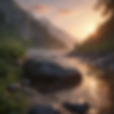 Finding Peace in Nature A serene landscape with a calming sunset