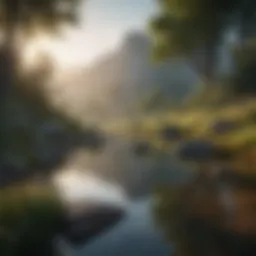 Serene landscape promoting mindfulness and peace