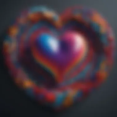 Unity in Diversity An abstract heart shape made of diverse colors showcasing unity and love