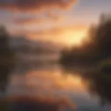 A serene sunrise over a tranquil lake symbolizing new beginnings and kindness