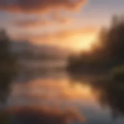 A serene sunrise over a tranquil lake symbolizing new beginnings and kindness