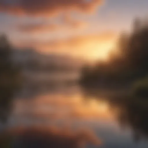 A serene sunrise over a tranquil lake symbolizing new beginnings and kindness