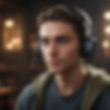 Immersive Mindfulness Experience Person practicing mindfulness with headphones on