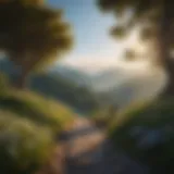 Serene landscape promoting mindfulness
