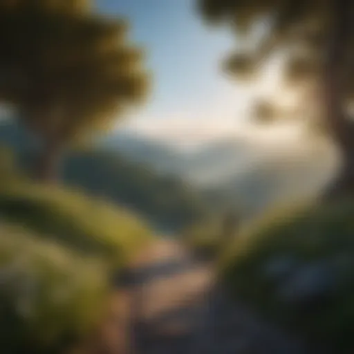 Serene landscape promoting mindfulness
