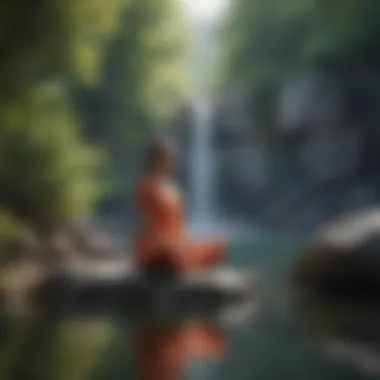 Tranquility in Mind-Body Practices A tranquil landscape with a meditative figure