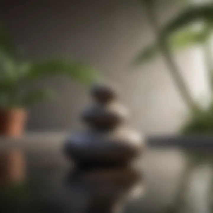 Close-up of a meditative space with calming elements