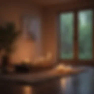 Cozy Meditation Room A cozy room illuminated by candlelight, creating a peaceful atmosphere for meditation
