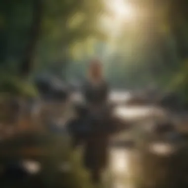 A person practicing mindfulness in a peaceful setting