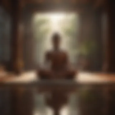 A meditative space symbolizing Buddhist philosophy