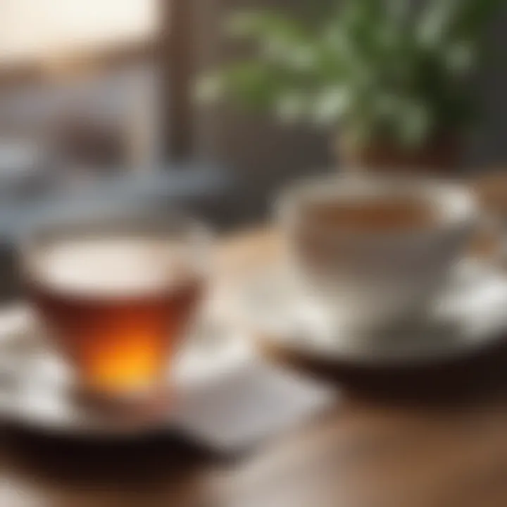 A cup of tea beside a handwritten note featuring a motivational quote