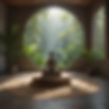 A Sanctuary for Mindfulness A peaceful meditation space adorned with calming elements