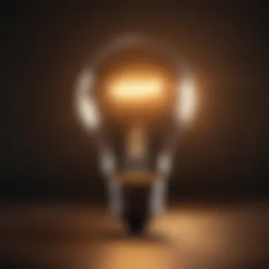 A glowing light bulb symbolizing ideas and inspiration