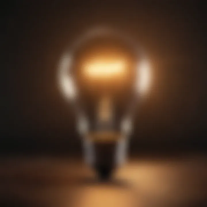 A glowing light bulb symbolizing ideas and inspiration