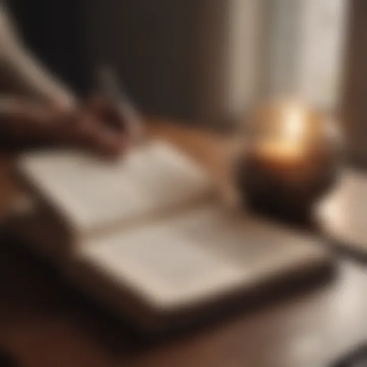 A journal with open pages, inviting reflection