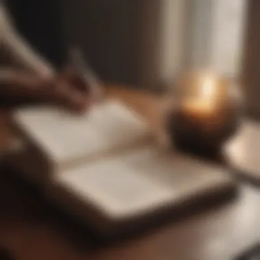 Journaling for Self-Discovery A journal with open pages, inviting reflection