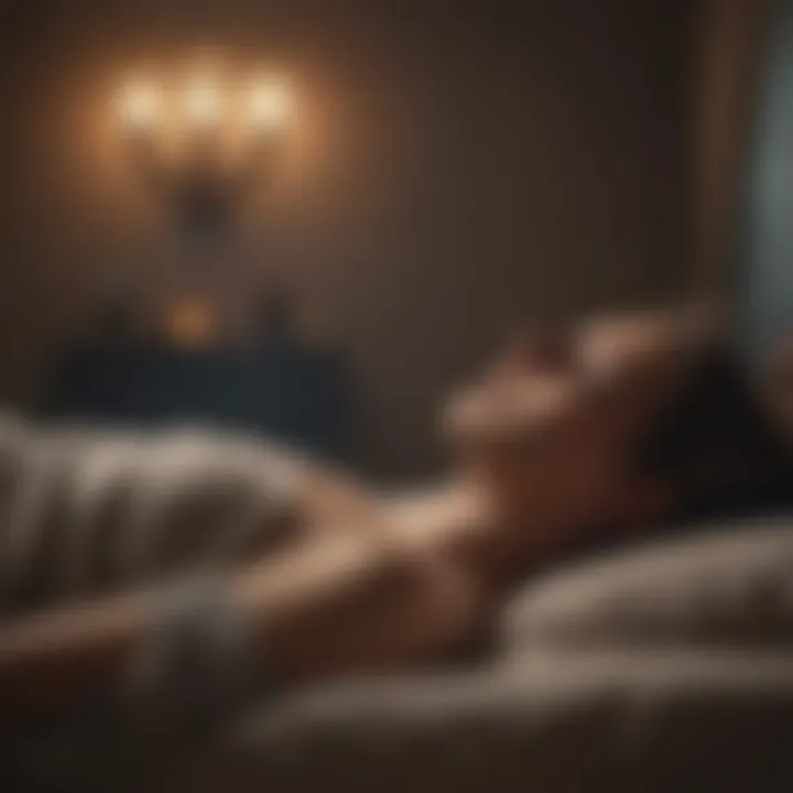 An individual practicing meditation in a calming setting
