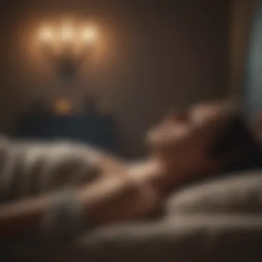 Individual Engaged in Mindful Sleep Meditation An individual practicing meditation in a calming setting