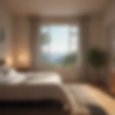 Tranquil Meditation Environment A serene bedroom setting illustrating the soothing ambiance for meditation.