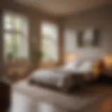 A tranquil bedroom environment designed for sleep meditation