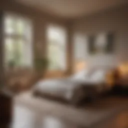 A tranquil bedroom environment designed for sleep meditation